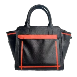 bolsa preta laranja