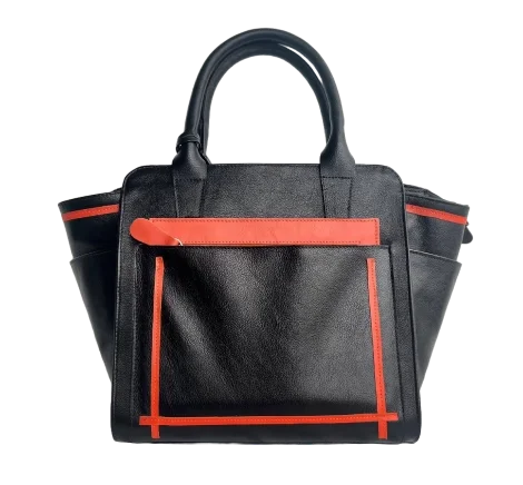 bolsa preta laranja